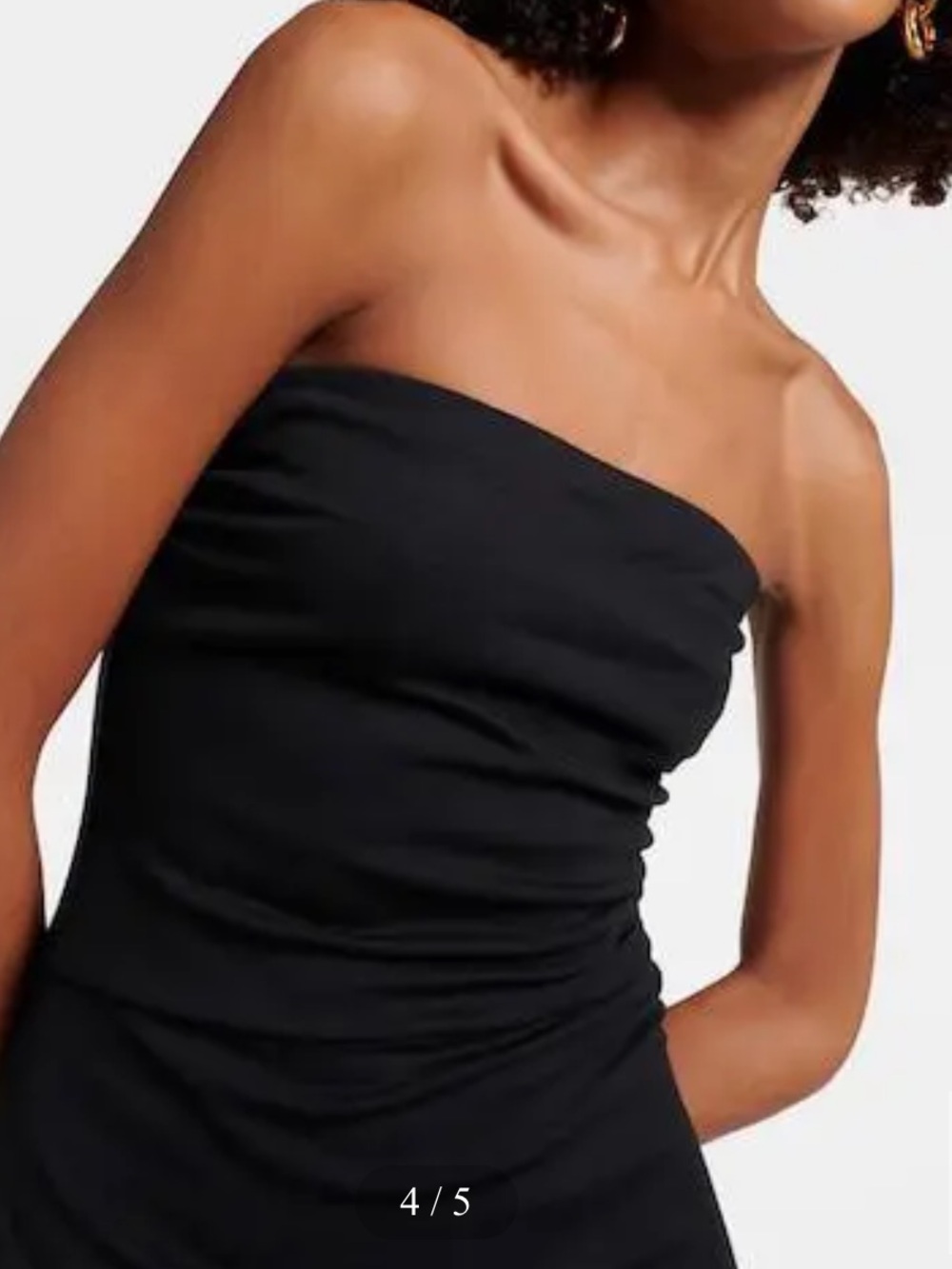 NWT STAUD Cortona Black Strapless Midi Dress sz L - Picture 4 of 15